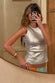 Silver Ribbed Tank Top