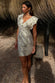 caption_Model wears Cream Jacquard Tilda Mini Dress in UK size 10/ US 6