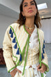 caption_Model wears Stripe Quilted Jacket in size M