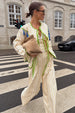 caption_Model wears  Stripe Quilted Jacket in size S
