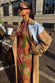 Tan Trench Coat with Gold Studs