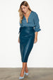 Teal Vegan Leather Jaspre Skirt