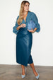 Teal Vegan Leather Jaspre Skirt