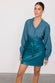 Teal Vegan Leather Mini Jaspre Skirt Petite