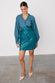 Teal Vegan Leather Mini Jaspre Skirt Petite