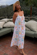 White Island Cross Stitch Maxi Dress