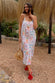 White Island Cross Stitch Maxi Dress
