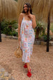 White Island Cross Stitch Maxi Dress