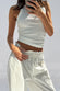 caption_Model wears White Cotton Ribbed Tank  in size S