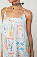 White Island Cross Stitch Maxi Dress