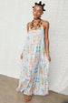 White Island Cross Stitch Maxi Dress