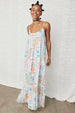 White Island Cross Stitch Maxi Dress