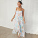 White Island Cross Stitch Maxi Dress