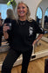 Black Sweatshirt with Ecru Embroidery
