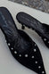 Black Suede Mules with Silver Studs