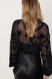 caption_Model wears Black Swallow Romance Emma Dress in UK size 10/ US 6