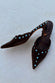 Chocolate Suede Mules with Turquoise Studs