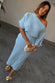 caption_Model wears Ice Blue Plisse Tilly Dress in size XL