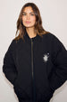 Black Nylon Bomber