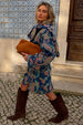 Denim Paisley Belted Shacket