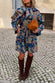 Denim Paisley Belted Shacket
