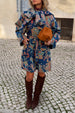 Denim Paisley Belted Shacket