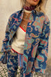 Denim Paisley Belted Shacket