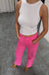 Pink Denim Scallop Detail Jeans