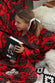 Kids Red Bow Cotton Button Through Pyjamas