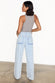 Scallop Detail Straight Leg Jeans