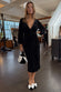 Black Velvet Midi Vienna Dress Petite