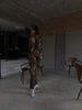 Video of model wearing leopard jacquard 22 jacket and matching trousers and waistcoat