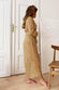 Sheer Gold Ditsy Wrap Dress