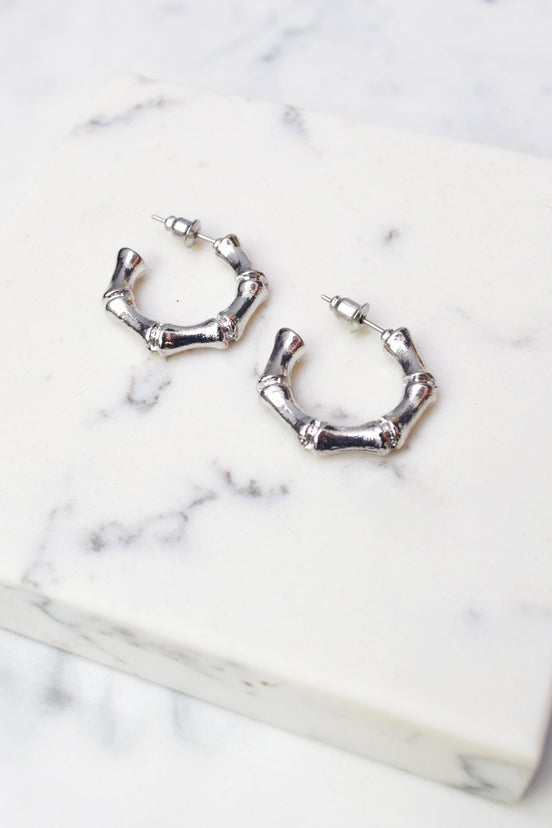 Silver Bamboo Earrings