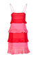 Red & Pink Tiered Dress