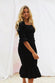 Black 3/4 Sleeve JoJo Midi Dress - nfd-demo-dev