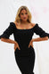 Black 3/4 Sleeve JoJo Midi Dress - nfd-demo-dev