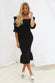 Black 3/4 Sleeve JoJo Midi Dress - nfd-demo-dev