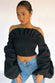 Black Ruffle Statement Sleeve Top - nfd-demo-dev