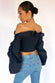 Black Ruffle Statement Sleeve Top - nfd-demo-dev