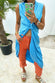 Blue Sleeveless Foil Wrap Dress - nfd-demo-dev