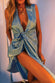 Blue Sleeveless Foil Wrap Dress - nfd-demo-dev