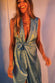 Blue Sleeveless Foil Wrap Dress - nfd-demo-dev