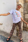 Brown Leopard Flare Kick Trouser - nfd-demo-dev