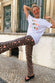 Brown Leopard Flare Kick Trouser - nfd-demo-dev