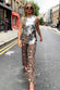 Brown Leopard Flare Kick Trouser - nfd-demo-dev