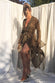 Brown Sheer Leopard Wrap Dress - nfd-demo-dev
