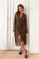 Brown Sheer Leopard Wrap Dress - nfd-demo-dev