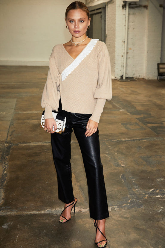 Camel Rafaella Wrap Top - nfd-demo-dev