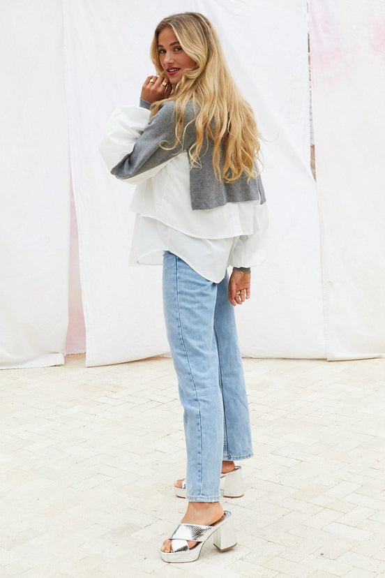 Contrast Shirt and Knit Top - nfd-demo-dev
